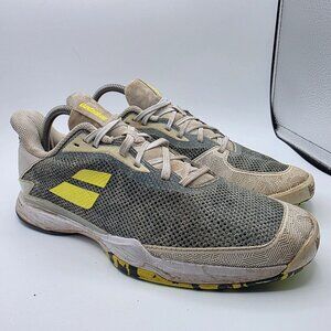 Babolat Jet Tere All Court Mens Size 9.5 Gray Yellow Tennis Shoes Athletic